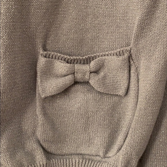 Janie and Jack Silver Cardigan w/Bow Detail - Picture 2 of 5